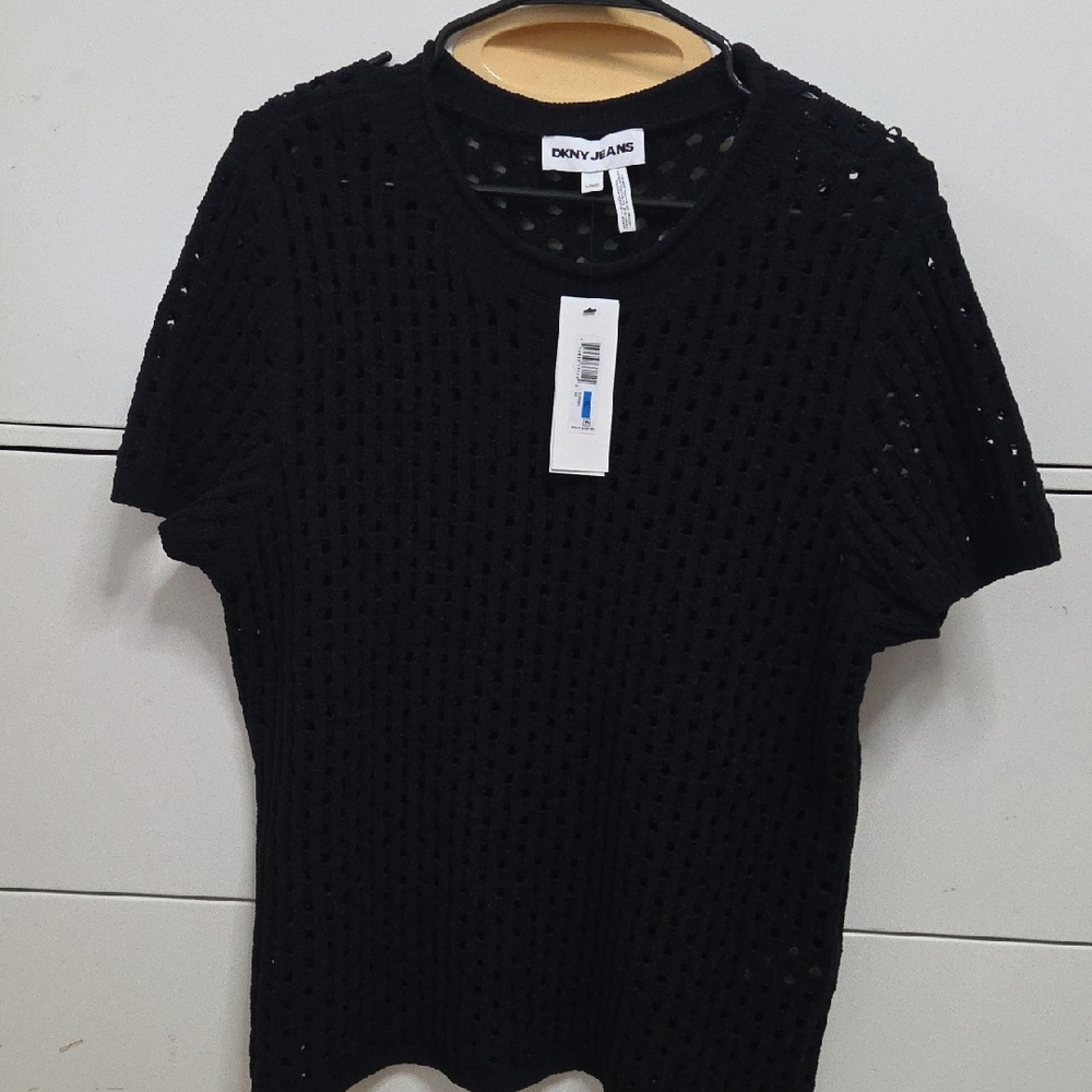 DKNY Black Short Sleeve Women's Tee Xlarge Sz [1009]